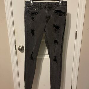 Aeropostale Charcoal Distressed Skinny Jeans